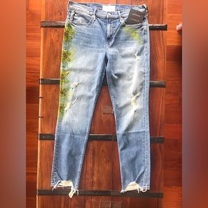 Mother Flirt Fray Cold Feet - Handpainted w/Floral Design